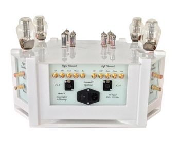 Tube amplifier with sophisticated and modern design for a musical and visual experience.